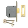 union 65mm Mortice Dead Lock 3 Lever Polished Brass
