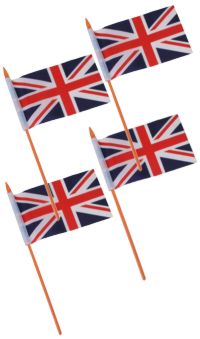 Union Jack Fabric Table Flags (Pack of 12)