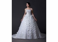Unique Elegant Organza Satin Wedding Dresses