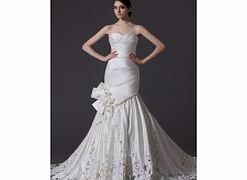 Unique Elegant Satin Wedding Dresses Ivory