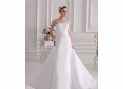 Unique Elegant Strapless Satin Chapel Train