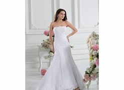 Unique Elegant Strapless Satin Lace Sweep
