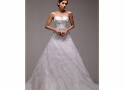 Unique Elegant Strapless Sweetheart Organza