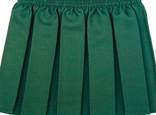 Unique Girls School Uniform Box Pleated Elastic Skirt Green Size 11-12 Yrs