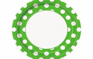 Unique GREEN POLKA Plates