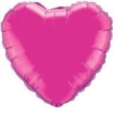 Unique Hot Pink - Magenta - Fuschia Heart Foil Balloon - Pink Heart Flat Helium Foil Balloon