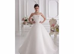 Unique Noble Strapless Satin Chapel Train