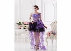 Unique One Shoulder Sweetheart Organza Satin