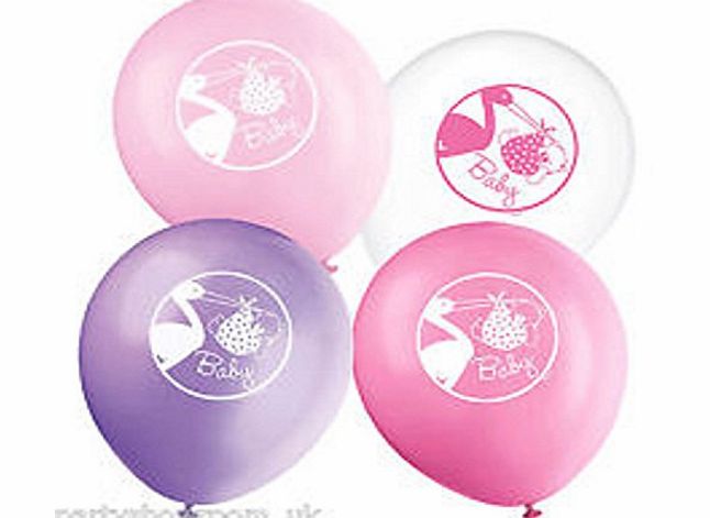 Unique Party Baby Shower Decorations Pink Latex Balloons 30.4cm - Pack of 8