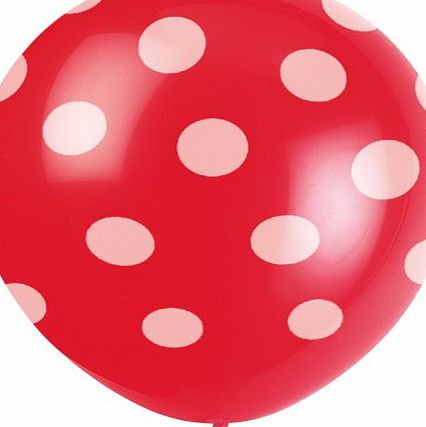 Unique Party Unique Polka Dot Latex Balloons (Red)