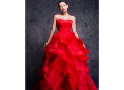 Unique Strapless Evening Dresses Prom Party Red