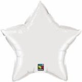 Unique White Star Foil Balloon - White Star Flat Helium Foil Balloon
