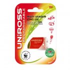 UniRoss 1 x 9V Longlife Hybrio Rechargeable Battery