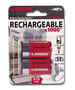 UNIROSS 2 x Uniross C Nicad