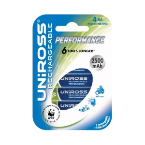 Uniross 2500mAh Performance Rechargeable AA