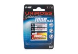 Uniross AAA 1000 mAh Rechargeable Battery - FOUR PACK