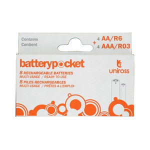 Uniross BatteryPocket Rechargeable Batteries - 4