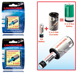Uniross C Size Battery Converter