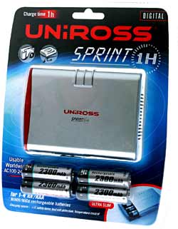 UNIROSS Charger ~ SPRINT 1 HOUR with 4 x 2300 mAh Batteries - RC103155