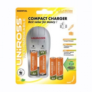 Compact Charger + 4 X AA Pre-Charged