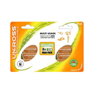 Uniross Multi Usage 8 x AA 1600mAh Rechargeable