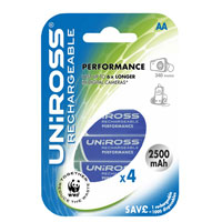 Uniross Performance Rechargeable AA Batteries