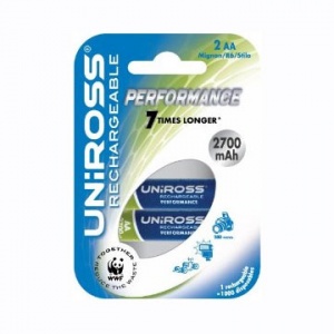 Uniross Performance Rechargeable Batteries - 2 x