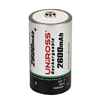 UNIROSS Rechargeable Batteries Ni-MH 1.2V 2Pk
