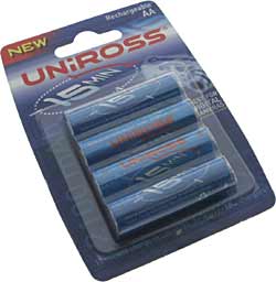 UNIROSS Rechargeable Battery ~ NEW 15 Minute AA (Pack of 4) - RB103918