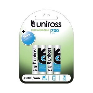Uniross Series 700 Rechargeable 650mAh AA