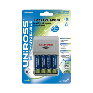 Uniross Smart Charger   4 x 2700mAh AA Batteries