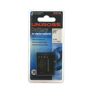 High quality Li-Ion rechargeable Uniross branded replacement camera / camcorder battery.