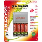 Uniross U0148122 Easy Fast Charger 4 x Hybrio AA
