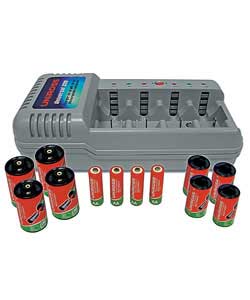 uniross Universal Charger with 4 AA Batteries