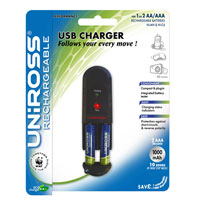USB AA and AAA Battery Charger + Pack of
