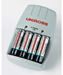 Uniross X-Press 150 Charger with 4 AA Batteries