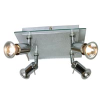 4 Light Square Halogen Spotlight Chrome Plated