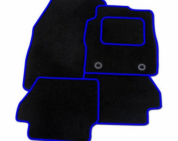 United Car Parts PEUGEOT 206 CC (2001-2007) BLACK   BLUE TRIM TAILORED CAR FLOOR MATS CARPET