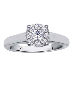 Sterling Silver 0.25ct Diamond Ring Solitaire
