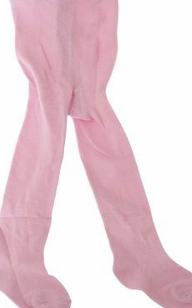 Universal Textiles Baby Girls Plain Cotton Rich Lycra Tights (6-12 Months) (Baby Pink)
