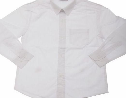 Universal Textiles Boys/Childrens Long Sleeved School Shirt (9-10 Years (To Fit Chest Up To 76 Cm)) (White)