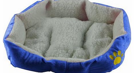 Blue Large Super Warm Soft Fleece Puppy Pets Dog Cat Bed House Basket Nest Mat Waterproof