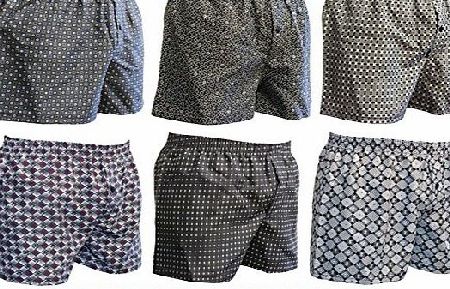 UniversalGarments Pierre Klein 3 Pack Woven Elasticated Cotton Waistband Boxer Shorts Trunks-Various Designs-Medium
