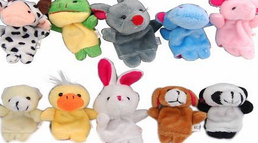 10 x Finger Puppets. Animal shape. 10 styles per set