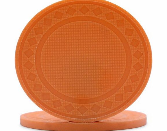 Unknown 9g Diamond Clay Roulette Checks - Orange (Roll of 25)