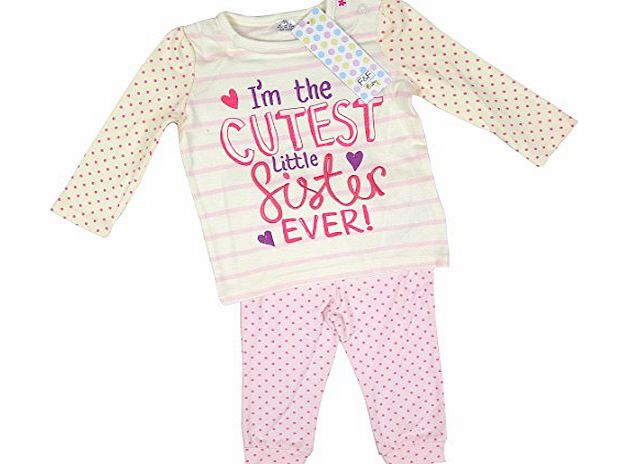 Unknown Baby Girls Cutest Sister Cotton 2 Piece Top amp; Bottoms Set sizes 1 to 18 Months