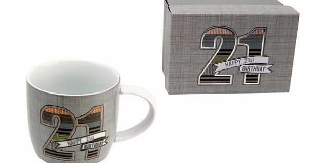 Unknown Denim Design Boxed 21st Birthday Mug