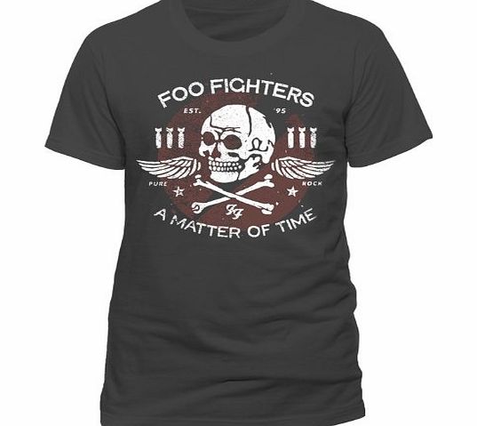 Foo Fighters Mens Matter of Time Short Sleeve T-Shirt, Grey (Charcoal), XX-Large