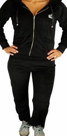 Unknown Ladies Womens Sexy Full Velour Tracksuit Jogging Hoody Suit Diamante Crown 12
