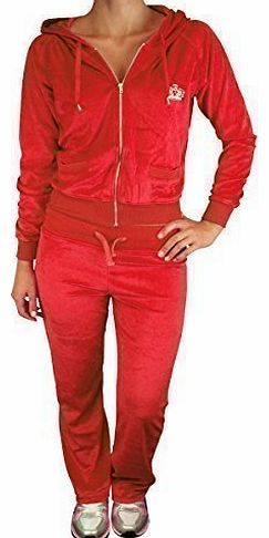 Unknown Ladies Womens Sexy Full Velour Tracksuit Jogging Hoody Suit Diamante Crown 16